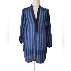 Speed limit MPH blouse long sleeve size M with blue/black line